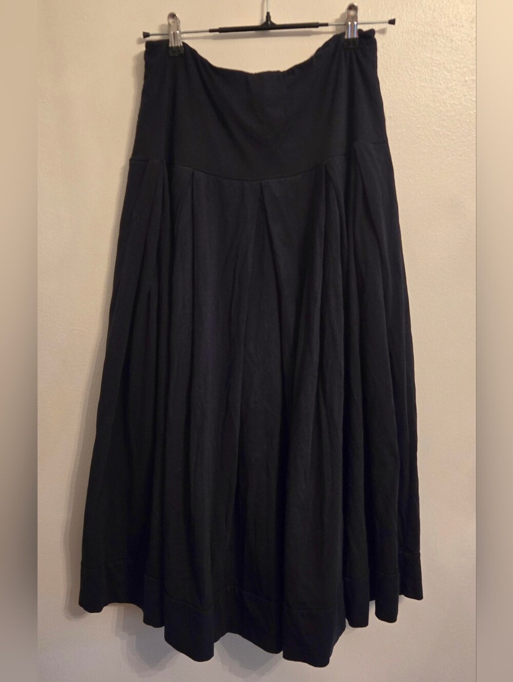 Ivan Grundahl Copenhagen Black Jersey Cotton Pleated Full Midi Skirt Small